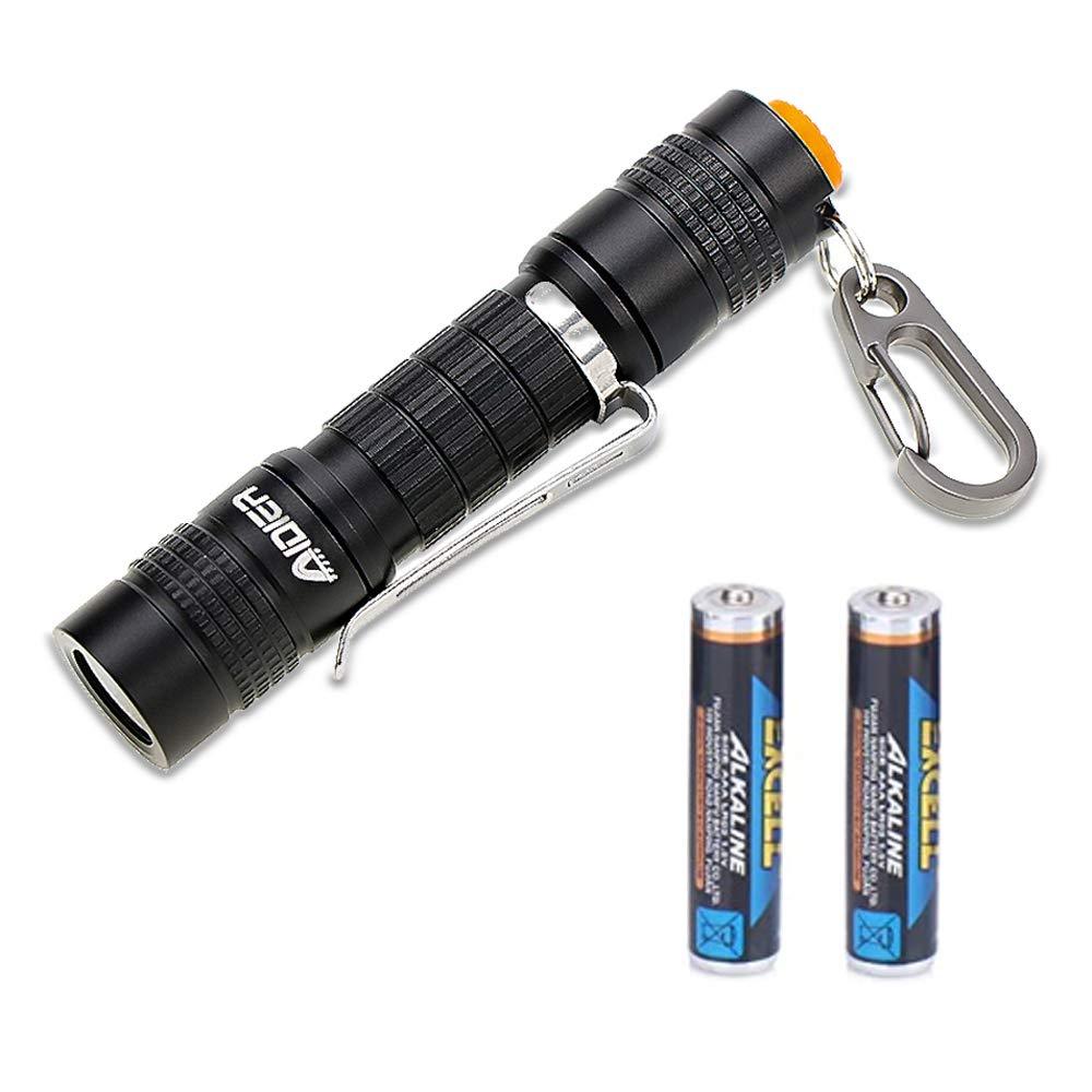 AIDIER A8 Small Mini Keychain Flashlight, Brightest 180 Lumens 1AAA LED Compact Flashlights with Batteries, 3 Modes EDC Waterproof Poket Clip Light for Night, Camping A8 - 1 Pack (2 Batteries) - NewNest Australia