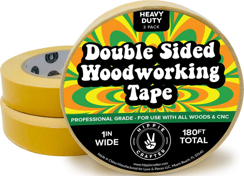 3 Pk Double Stick Tape for Woodworking - 1 inch Wide Wood Tape Double Sided for Woodworkers - 3 Packs 1" x 60 Feet (180FT Total) - NewNest Australia