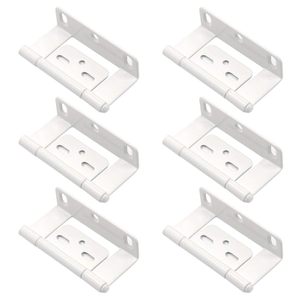 Semetall 6 Pack Heavy Duty Door Hinge for Folding Door Non-Mortise L Shape Door Hinges with Screws,Stainless Steel Hinges for Shutters and Foldable Door (3x1.5 Inch,White) Size D - NewNest Australia