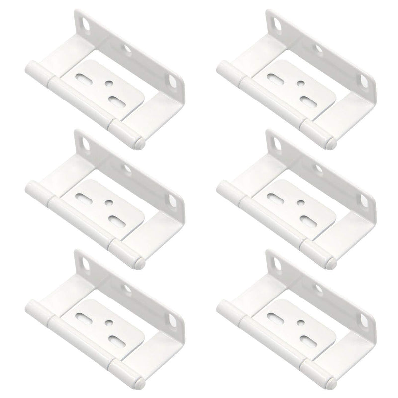 Semetall 6 Pack Heavy Duty Door Hinge for Folding Door Non-Mortise L Shape Door Hinges with Screws,Stainless Steel Hinges for Shutters and Foldable Door (3x1.5 Inch,White) Size D - NewNest Australia
