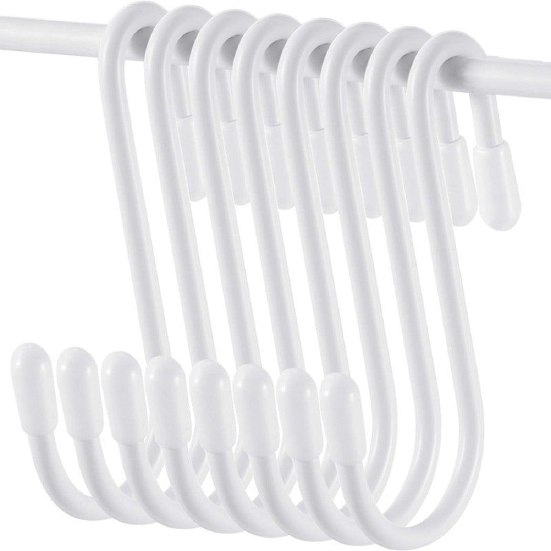 36 Pieces S Shaped Hooks Hanging Heavy Duty S Hooks Hanger for Kitchen, Bathroom, Bedroom, Office, Pan, Coat, Bag, Plants (White,2.4 Inch) 2.4 Inch White - NewNest Australia