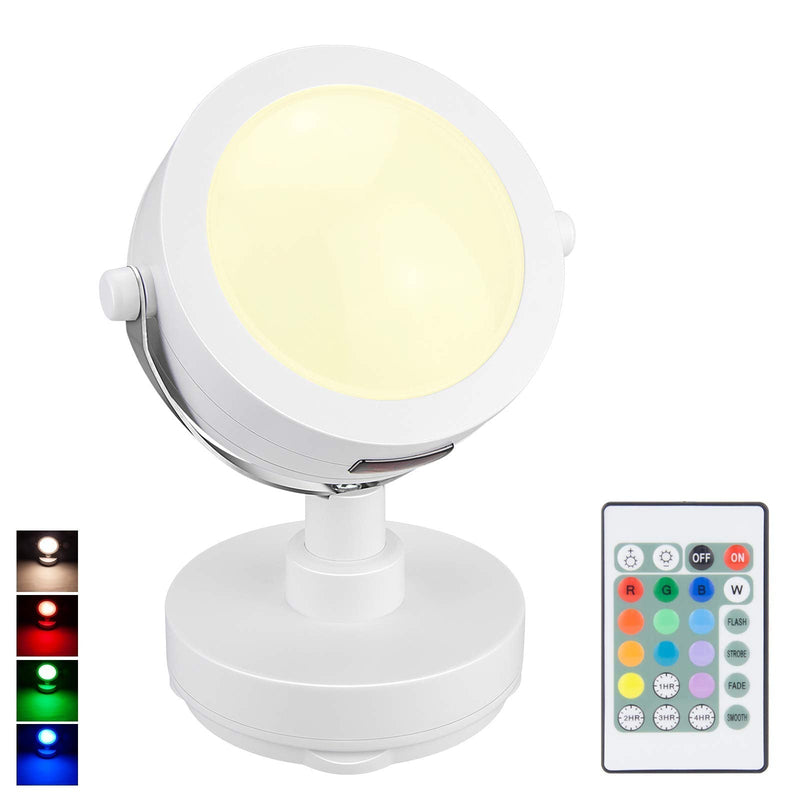 HONGUT LED Accent Lights Battery Operated, Dimmable Picture Light with Remote, 12 Color Changing Art Lights, Wireless Puck Light with 360°Rotate Lights Head, Stick on Spotlight for Dartboard, Painting 1 Pack - NewNest Australia