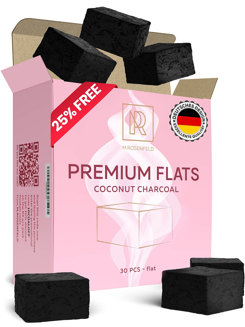 Hookah Coals Flats Coconut Charcoal for Hookah – 30 Count Value Pack Premium Quality 15mm (1x1x0.6 in) – 100% Natural Coconut Hookah Charcoal for Hookah – NOT Quick Light Charcoal Pills 30 Flats Premium 15mm Coconut Charcoal - NewNest Australia