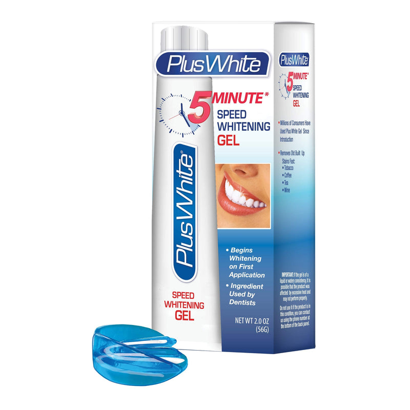 Plus White Whitening Kit - 5 Minute Speed Whitening Gel & Comfort Fit Mouth Tray - Fast, Effective at-Home Teeth Whitening - Easy to Use, Gentle & Enamel Safe (2 oz) 2.0 Ounce (Pack of 1) - NewNest Australia