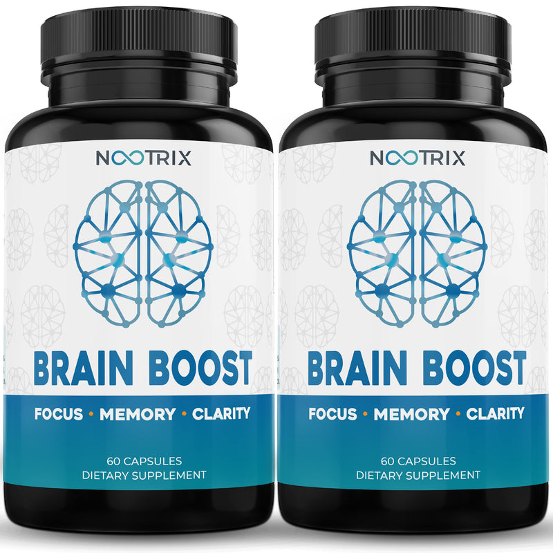 Brain Boost by Nootrix - (2-Pack) 120 Capsules - Premium Nootropic Supplement - Improves Cognitive Function & Memory, Enhances Focus, Boosts Concentration & Provides Clarity for Men and Woman - NewNest Australia