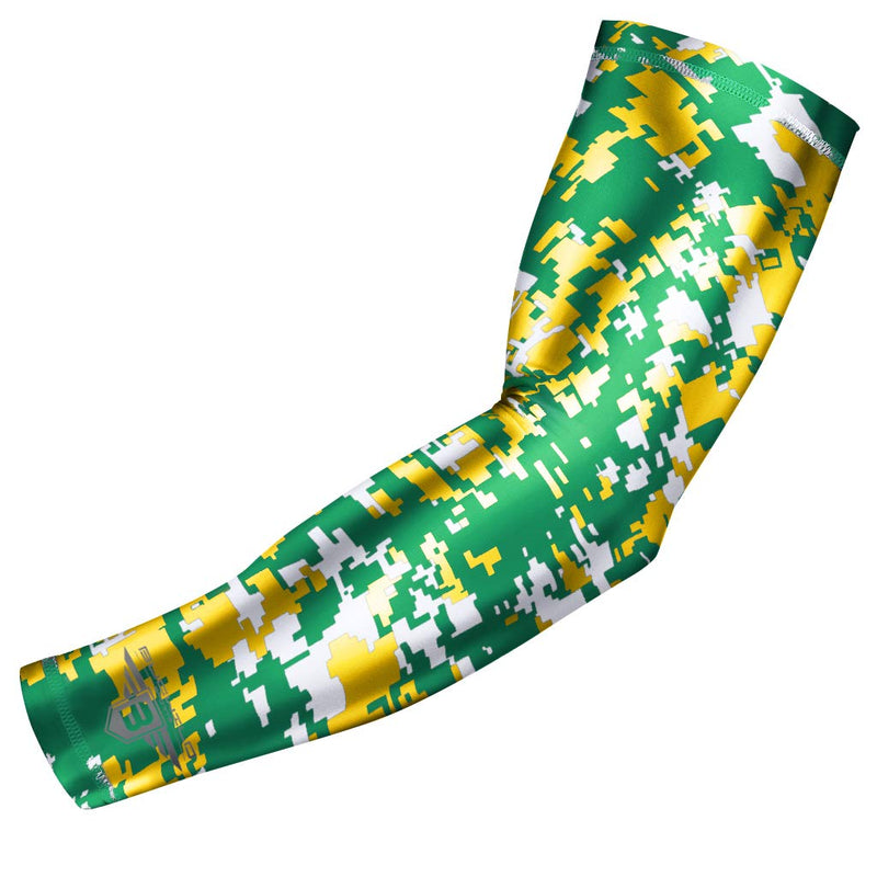 Bucwild Sports Compression Arm Sleeve - Youth & Adult Sizes - Baseball Football Basketball Sports (1 Arm Sleeve) Green/Yellow/White X-Large - NewNest Australia