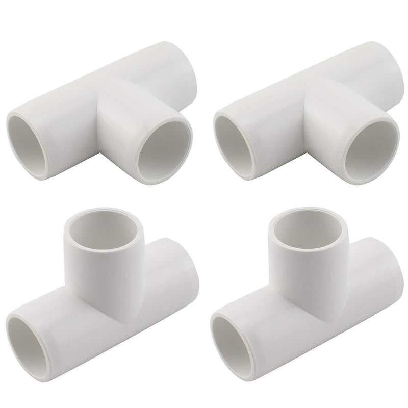 SDTC Tech 4-Pack 1" Tee PVC Fitting 3 Way Furniture Grade Pipe Elbow Connector for DIY PVC Shelf Garden Support Structure Storage Frame Tee 3 Way - NewNest Australia