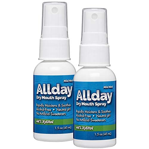 Allday Dry Mouth Spray - Maximum Strength Xylitol, Fast Acting, Long Lasting, Non-Acidic (Pack of 2) 1.5 Fl Oz (Pack of 2) - NewNest Australia
