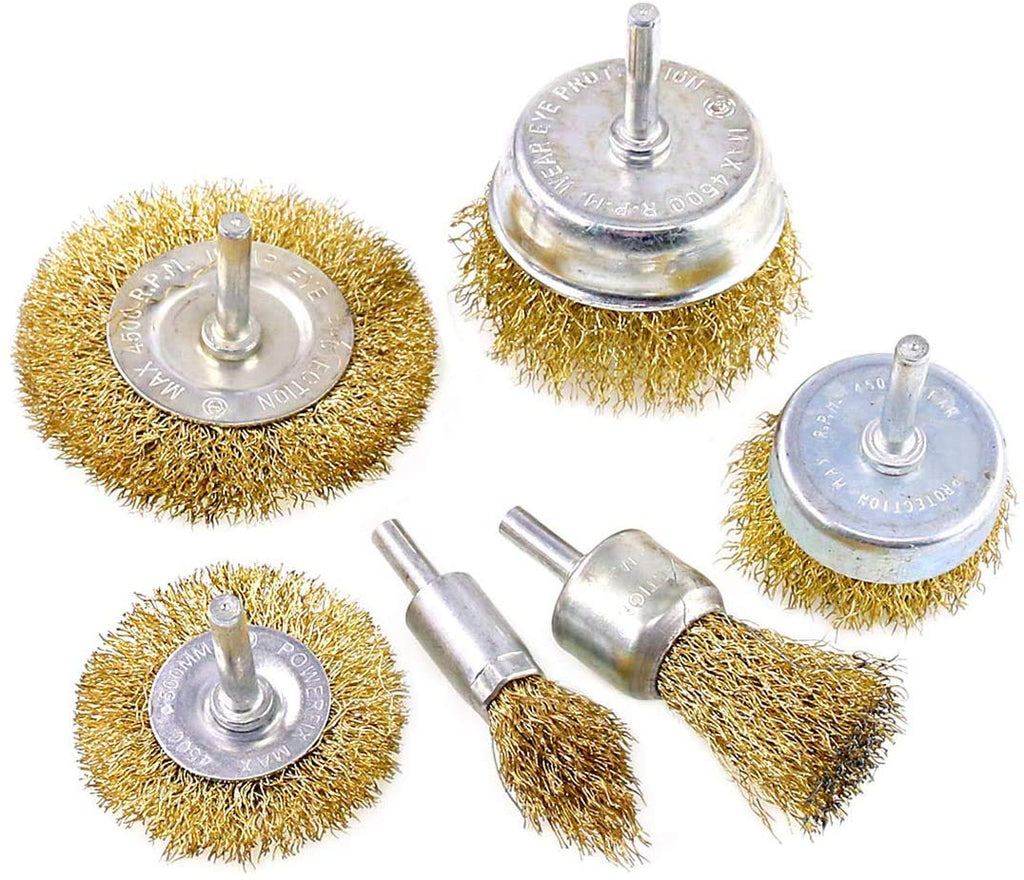 Wire Brush Wheel Cup Brush Set 6 Piece for Drill 1/4 Inch, Coarse Carbon Steel Crimped Wire Wheel for Cleaning Rust, Stripping and Abrasive, for Drill Attachment - NewNest Australia