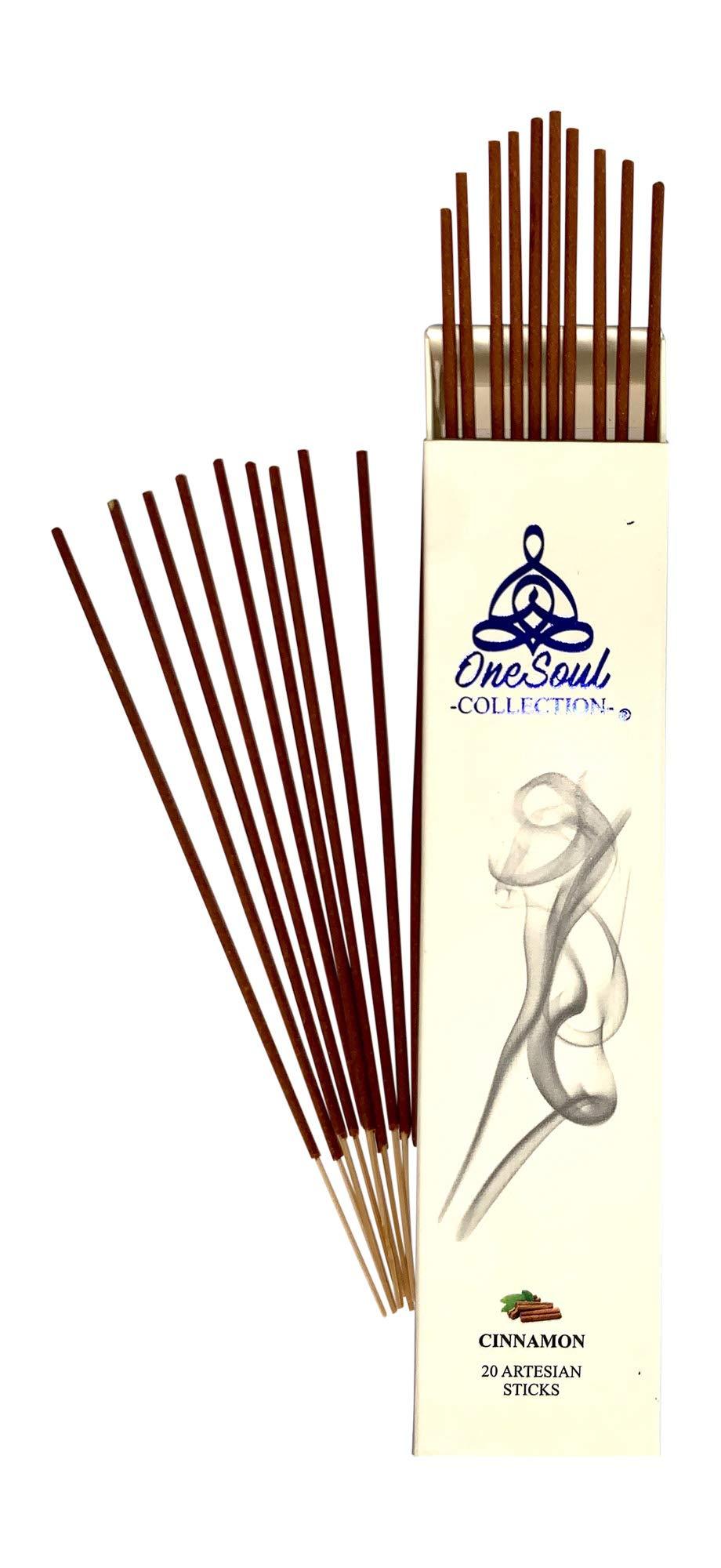 NewNest Australia - OneSoul Collection Sweet Cinnamon Incense Sticks - 20 Premium Artesian Incense Sticks 