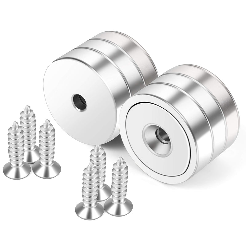 Neosmuk Magnets, 100lb+ Super Strong Round Magnet with Hole in The Center for Mounting, Heavy Duty Neodymium Cup Magnet with Screw for Wall, Rare Earth Magnets Round Base Disc Magnet 6 - NewNest Australia