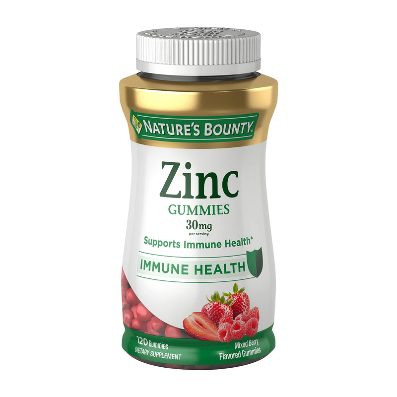 Nature’s Bounty Zinc Gummies, Immune Support Gummies, Supports Skin & Antioxidant Health, Mixed Berry, 30mg, 120 Count - NewNest Australia