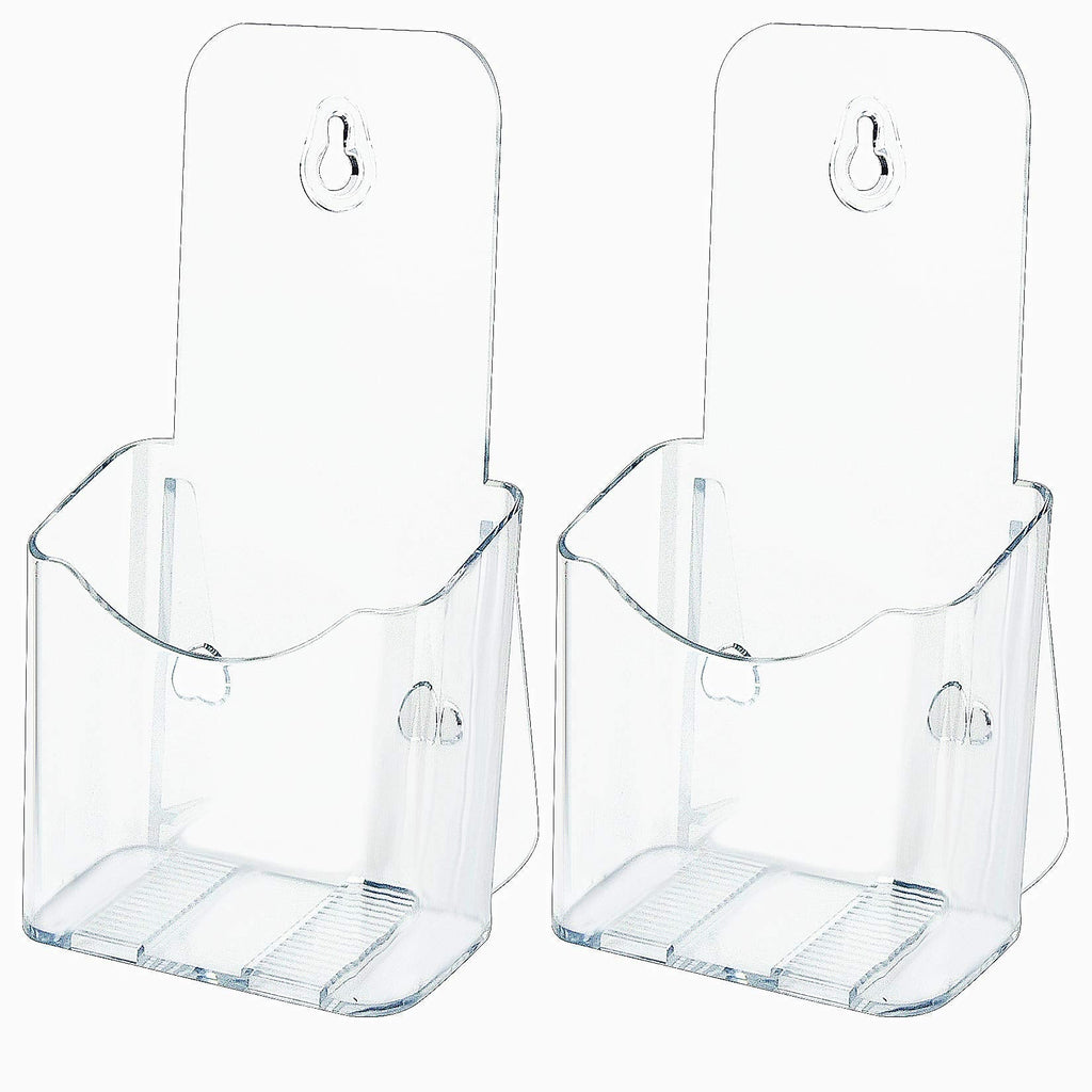 2 Pack Acrylic Brochure Holder Literature Holders Clear Flyer Card Magazine Pamphlet Holder Booklet Display Stand Desk Wall Mount Trifold Holder Countertop Organizer - NewNest Australia