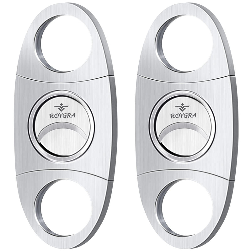 roygra Cigar Cutter, Double Blade Guillotine, Stainless Steel - 2 Pack - NewNest Australia