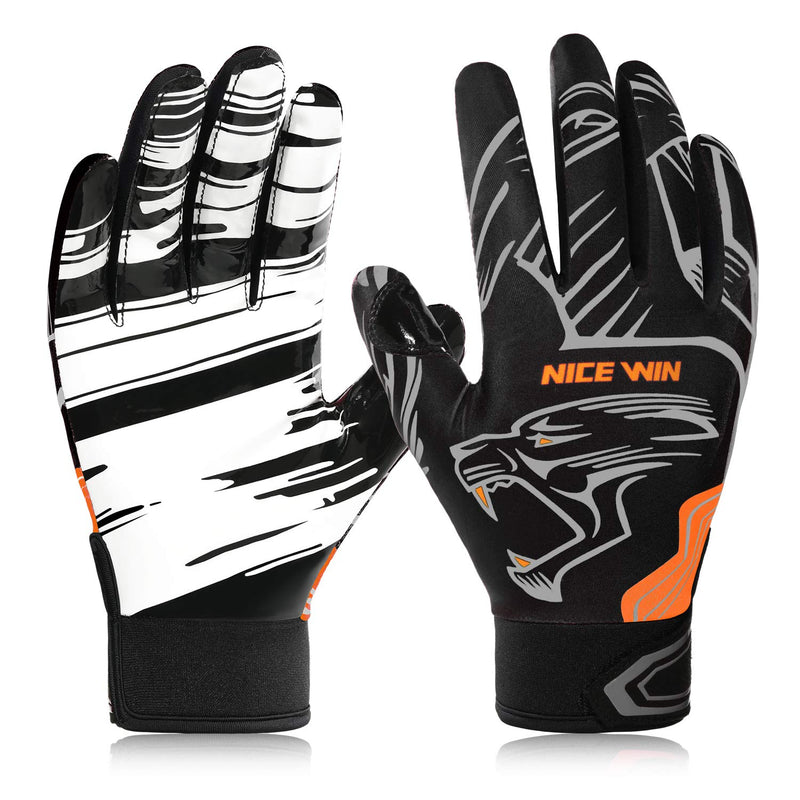 NICEWIN Football Gloves Adult Football Receiver Gloves for Men and Women Black Medium - NewNest Australia