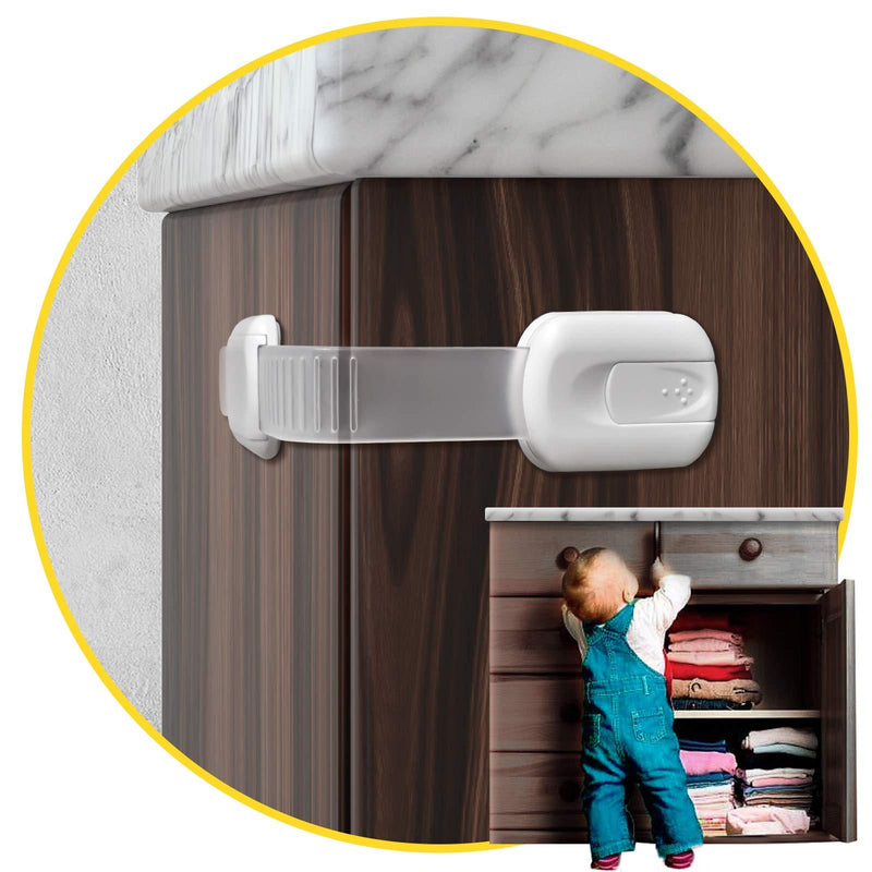 Child Safety Cabinet Locks for Babies (14 Pack) Child Proof Latches Locks for Cabinets and Drawers Doors, Baby Proofing Cabinet Strap Locks for Cupboards, Fridge, Toilet and Closet with 3M Adhesive - NewNest Australia
