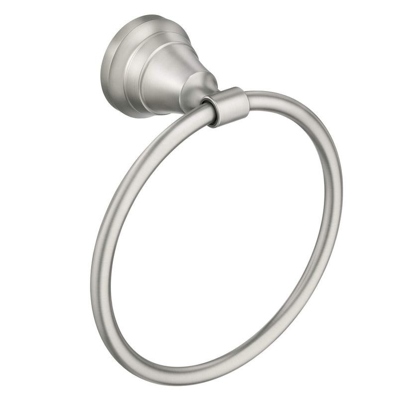 Moen MY0386BN Halle Single Post Bathroom Hand Towel Ring, Brushed Nickel - NewNest Australia