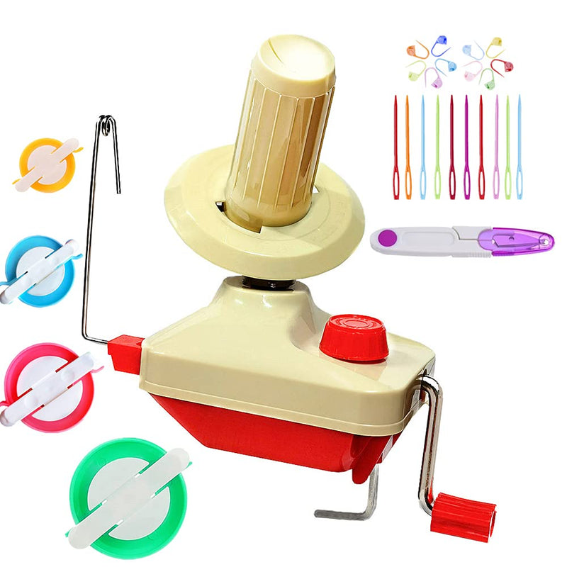 Yarn Winder by RRigo - Easy to Set Up and Use - Hand Operated Yarn Ball Winder 3.5 Ounce Capacity +1 Set 4 Size Pompom Maker +10 PCS Knitting Stitch Markers + 10 PCS Plastic Needles + 1 PCS Scissors - NewNest Australia