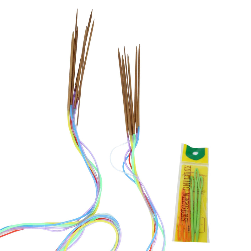 KnitPal 47 Inch (120cm) Bamboo Circular Knitting Needles Set with 8 Pairs, Beginners Ebook, Storage Pouch, 8 Sizes US 0-7 (2-4.5mm) US 0-7, 47 Inches - NewNest Australia