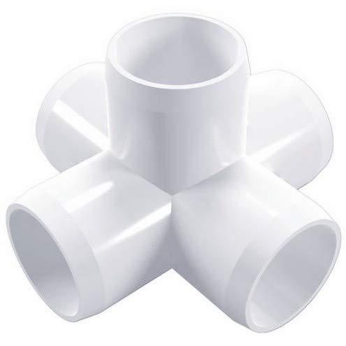 PVC FORTS 1/2 inch 5 Way Tee PVC Fitting Elbow Connector, White (1) - NewNest Australia