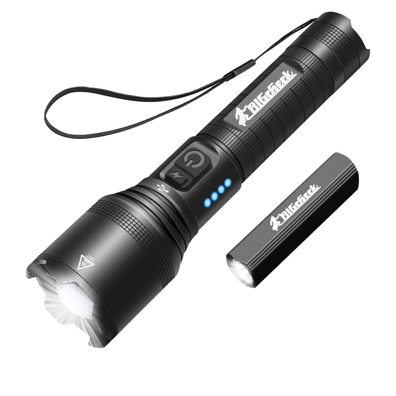 Super Bright Flashlight, Super Mini Flashlight Set, LED High Lumens Flashlights, Emergency Strobe 18650 Battery Rechargeable 5 Modes 4X Zoomable IP67 Flash Lights,BigCheck EDC Everyday Flashlights - NewNest Australia