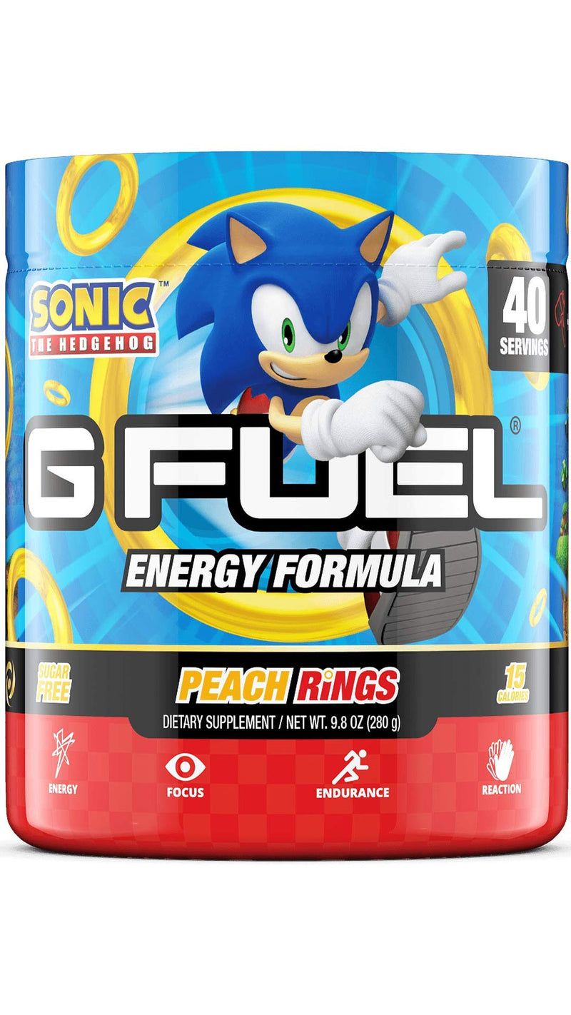 G Fuel Sonic's Peach Rings Elite Energy Powder, 9.8 oz (40 Servings) - NewNest Australia