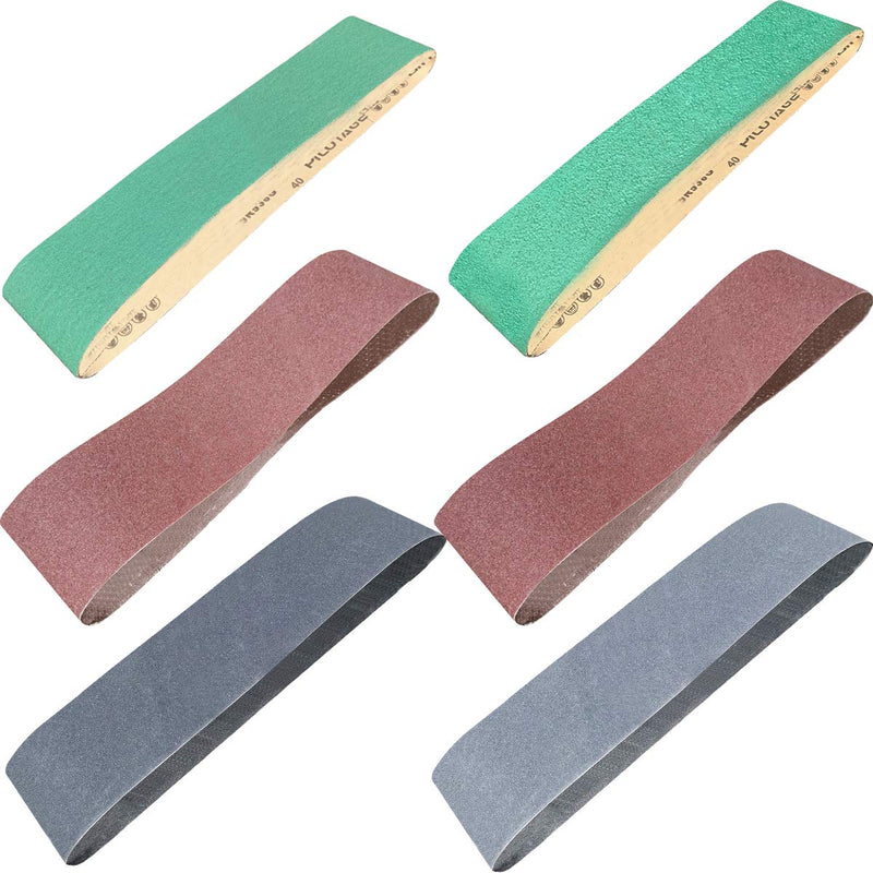 Tonmp 6 Pack 4 x 36 Inch P40 P80 Coarse-Zirconia,P120 P240 Medium-Aluminum Oxide, P600 P800 Fine-Silicon Carbide Sanding Belts Assortment For Belt Sander (4 x 36 inch) - NewNest Australia