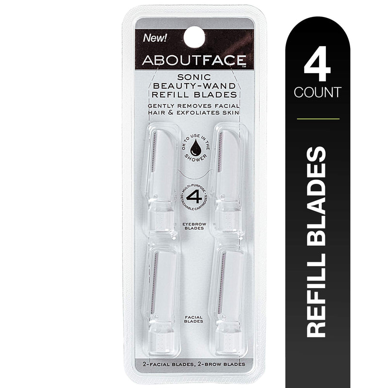 About Face Sonic Beauty-Wand Refill Blades for Exfoliating, 4 Pack – Includes 2 Facial Blades & 2 Brow Blades - NewNest Australia
