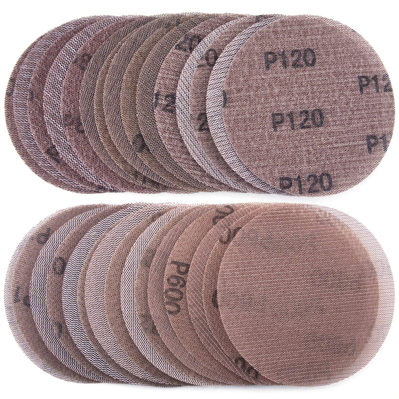 30PCS 5 Inch Mesh Hook & Loop Sanding Discs 80 100 120 150 320 600 Assort Grit Dust Free Abrasive Net Sander Disc Anti-Blocking Long-Lasting Mesh Sanding Pads, Sandpaper for Wood Furniture Floor Assort Grit-30pcs - NewNest Australia