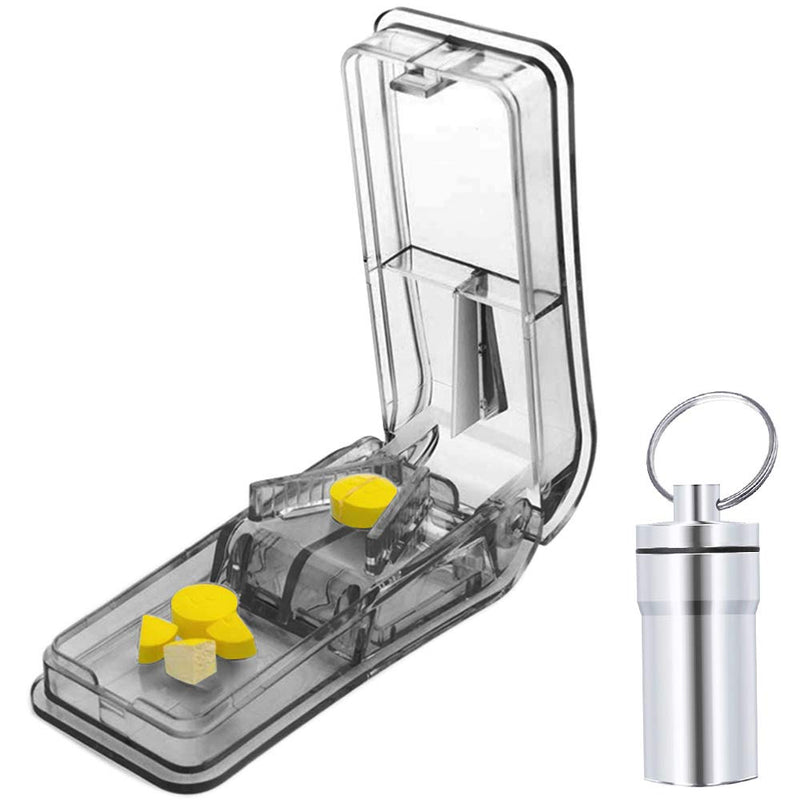 Pill Cutter for Small or Large Pills. The Best Multiple Pill Splitter Ever! Design in The USA. Doubles as a Pill Box. Safety Shield Multiple Pill Cutter. Keychain Pill Holder As a Bonus Gray - NewNest Australia