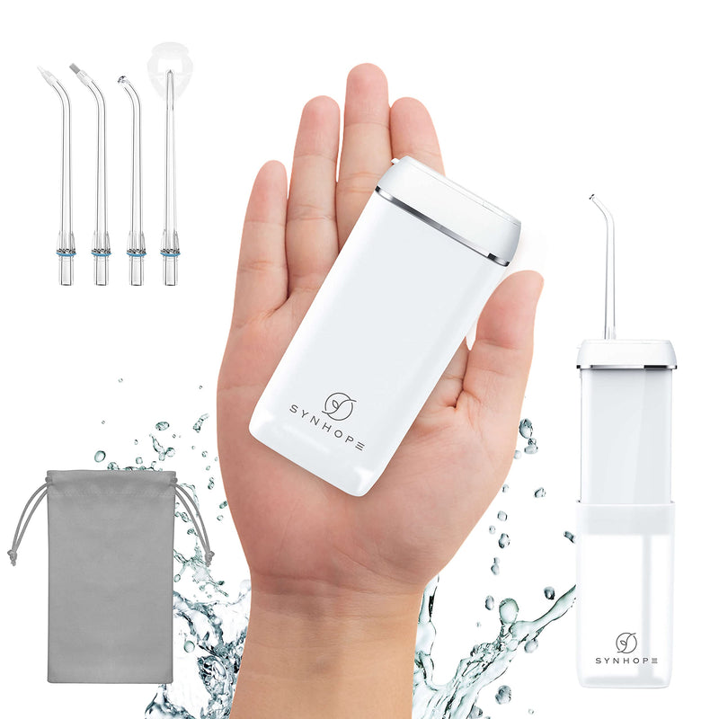 Water Flosser [Mini Cordless Portable] Oral Irrigator Water Teeth Cleaner Pick, Telescopic Water Tank, 3 Modes & IPX7 Waterproof, Home & Travel Water Flossers for Teeth, Braces Bridges Care. - NewNest Australia