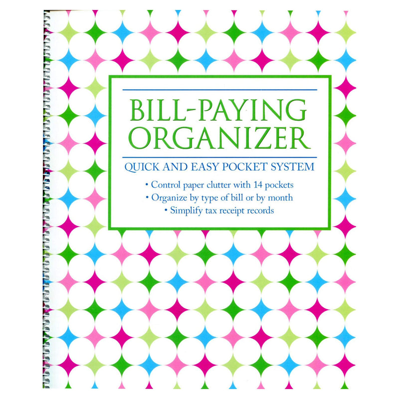 Monthly Bill Paying Organizing Organizer Budget Book with Pockets - Neon Dots - NewNest Australia