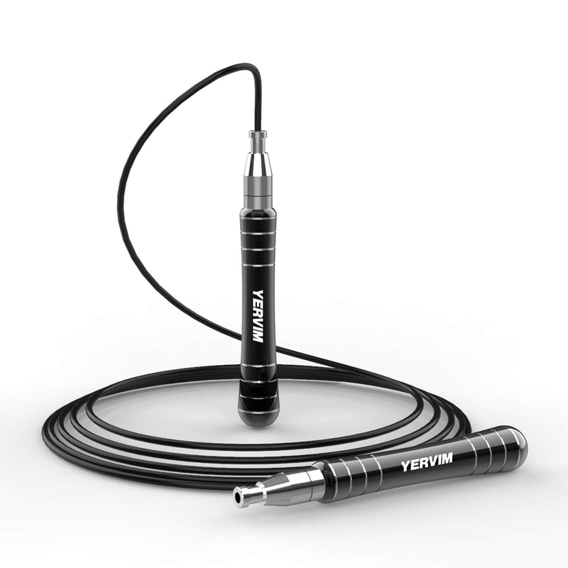 Speed Jump Rope - YERVIM Fast Skipping Ropes for Aerobic Exercise, Fitness, Losing Weight, Endurance Workout of Boxing, MMA, Martial Arts - Adjustable Length for Men, Women and Children Black - NewNest Australia