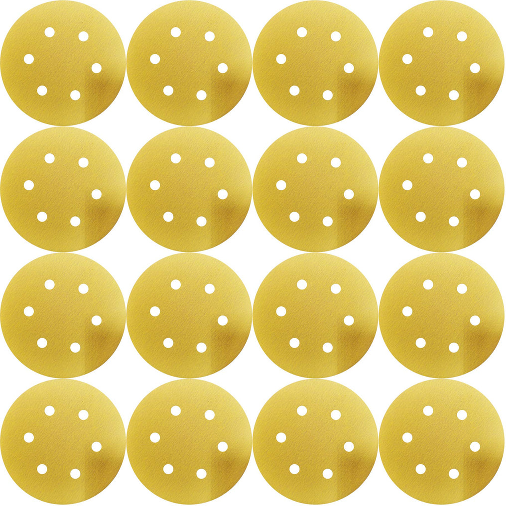 Tonmp 50 PCS 180 Grit 6 Inch 6-Hole Gold Hook and Loop Sanding Discs for DA Sanders - Sandpaper Finishing Discs for Automotive and Woodworking(180 Grits, Pack of 50) 180 Grits, Pack of 50 - NewNest Australia