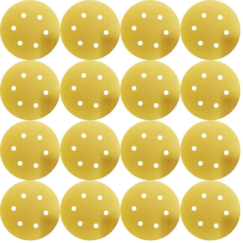 Tonmp 50 PCS 180 Grit 6 Inch 6-Hole Gold Hook and Loop Sanding Discs for DA Sanders - Sandpaper Finishing Discs for Automotive and Woodworking(180 Grits, Pack of 50) 180 Grits, Pack of 50 - NewNest Australia