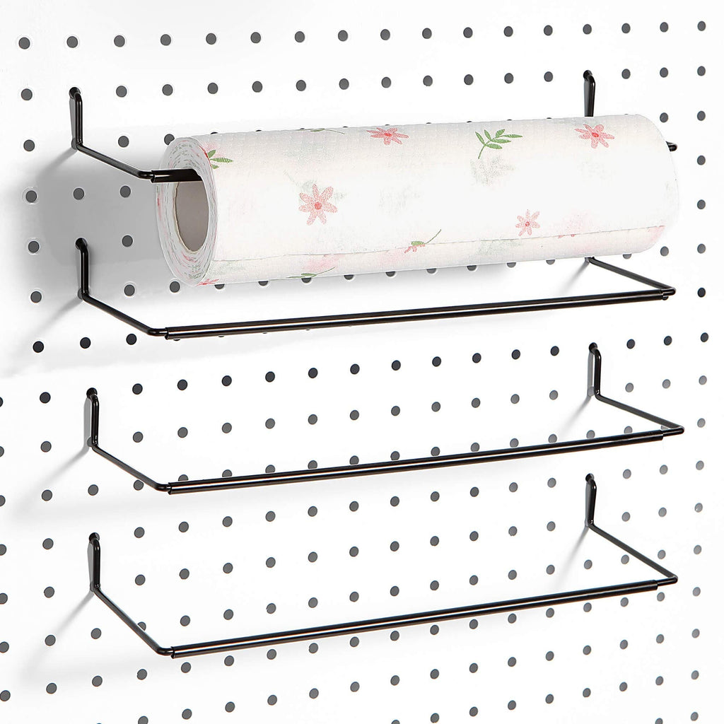 Paper Towel Holder for Pegboard, Extendable, Fit Any Standard Pegboard, 4 Packs, Black - NewNest Australia