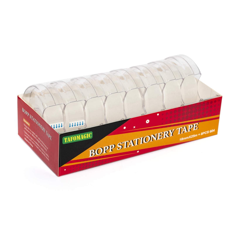 TAFOMAGIC Transparent Tape Clear Tape, Numerous Applications Office School Classroom Home, Disappears on Papers, 3/4 x 1000 Inch (8 Tapes 8 dispensers) 8 tapes 8 dispensers - NewNest Australia