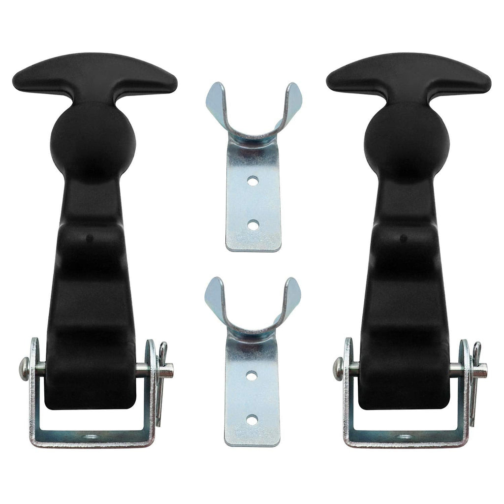 QWORK 2Packs 4.7 inch T-Handle Draw Latches with Brackets, Rubber Flexible Hood Catch t-Handle Hasp, for Tool Box, Hood, Vehicle Engine 2 Pack - NewNest Australia