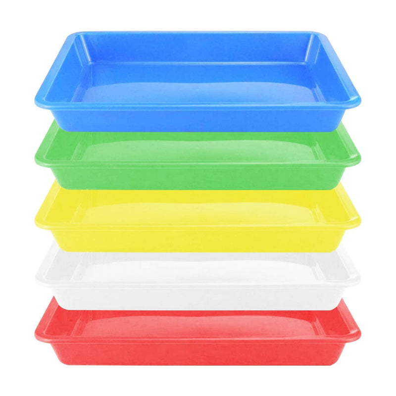 Plastic Art Trays,5 Pieces Stackable Activity Tray Crafts Organizer Tray Serving Tray Jewelry Tray for DIY Projects, Painting, Beads, Organizing Supply,5 Color (9.6 x 7.08 x 0.94 inch) 9.6 x 7.08 x 0.94 inch - NewNest Australia