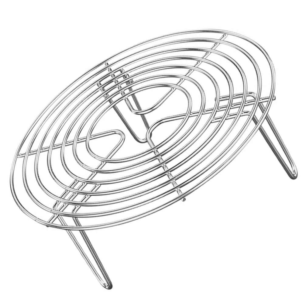 Cabilock Cooking Trivet Rack Stand Stainless Steel Steamer Rack Round Cooling Racks Heavy Duty Steamer Basket Pressure Cooker Accessories 20X20X7CM - NewNest Australia