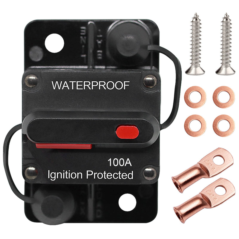 Erayco 100 Amp Circuit Breaker with Manual Reset for Car Marine Trolling Motors Boat ATV Manual Power Protect for Audio System Fuse, 12V-48VDC, Waterproof (100A) 100A - NewNest Australia