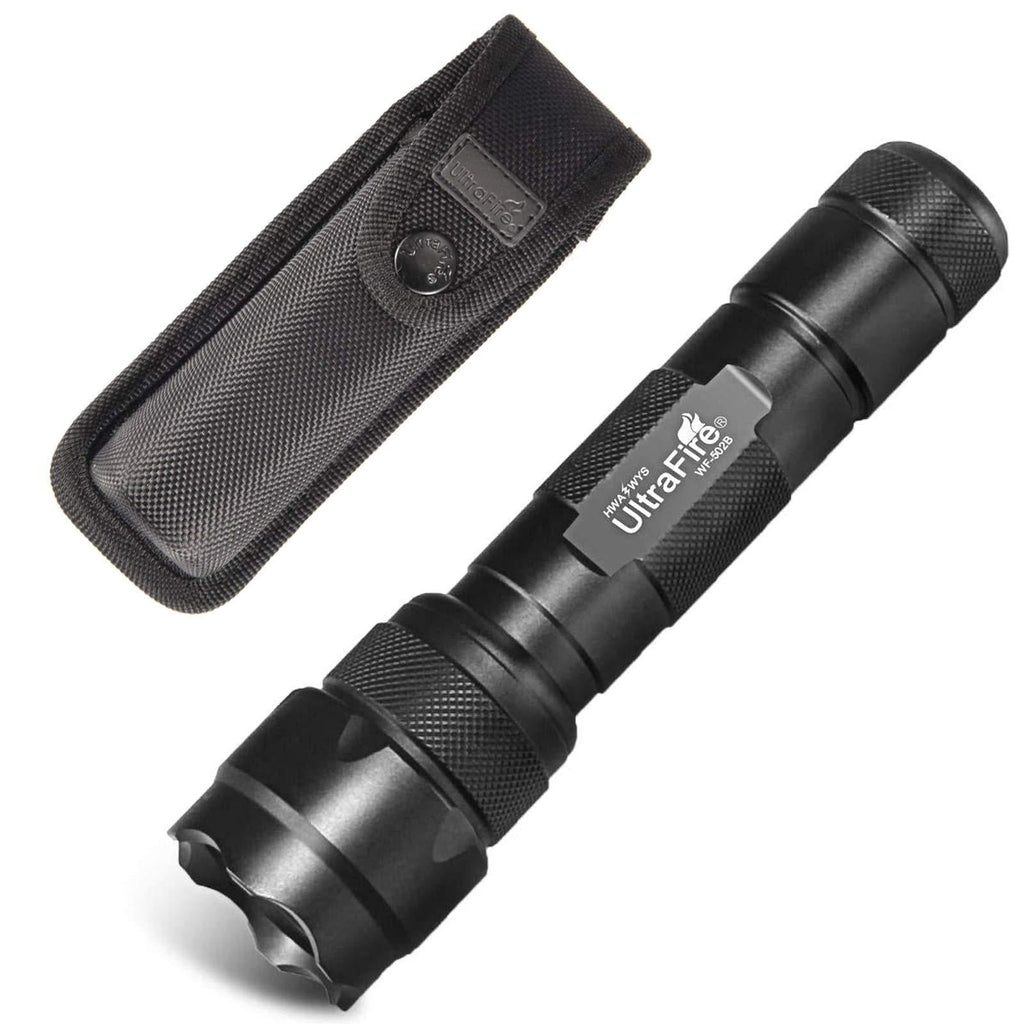 UltraFire 502B Mini Tactical LED Flashlight 1000 Lumens Single Mode with Flashlight Holster, Small Protable Waterproof Handheld Flashlight for Camping Security Emergency - NewNest Australia