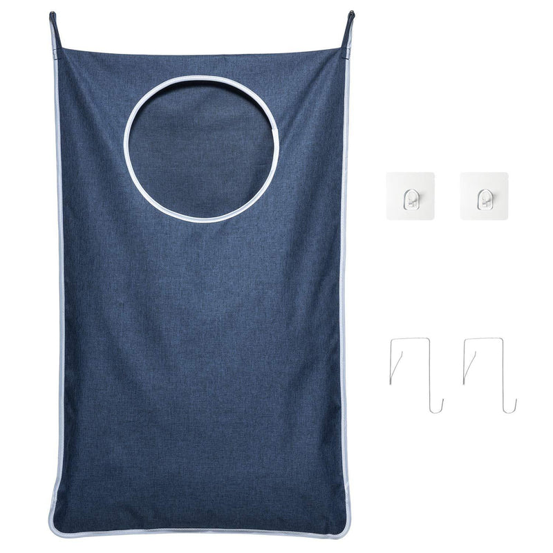 NewNest Australia - SAVERHO Hanging Laundry Hamper Bag, Door Hanging Hamper with Hooks Laundry Basket Dirty Clothes Hanging Laundry Storage Bag Larg Size 35X22inch(Blue) Blue 