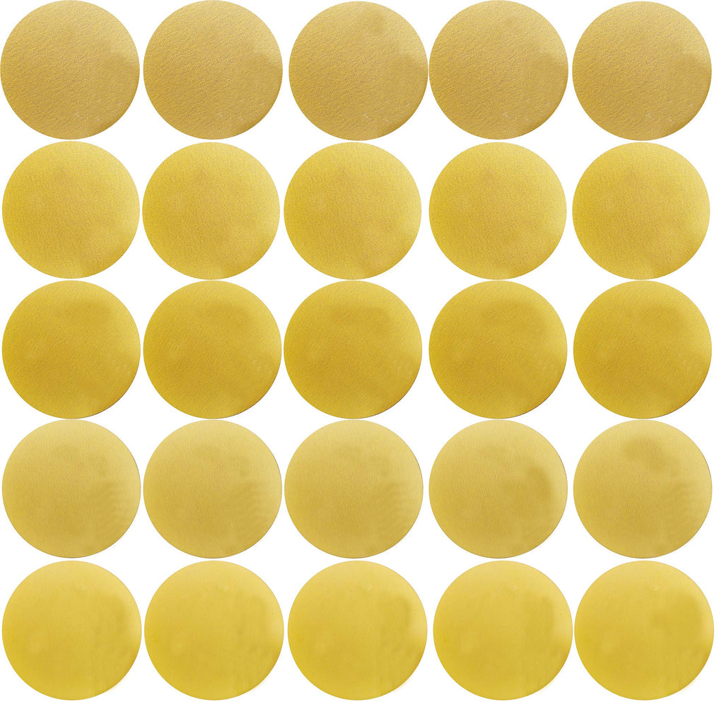 Tonmp 50 Pcs 6 Inch Gold Hook & Loop Aluminum Oxide Round Sanding Discs,10 Pcs Each of 60 80 120 220 400 Grits Sander Paperfor DA Sanders - Sandpaper Finishing Discs for Automotive and Woodworking 10 Pack Each of per Grit - NewNest Australia