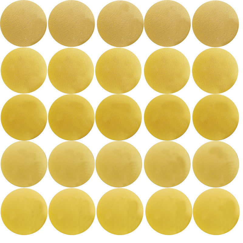 Tonmp 50 Pcs 6 Inch Gold Hook & Loop Aluminum Oxide Round Sanding Discs,10 Pcs Each of 60 80 120 220 400 Grits Sander Paperfor DA Sanders - Sandpaper Finishing Discs for Automotive and Woodworking 10 Pack Each of per Grit - NewNest Australia