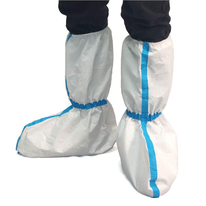 ZMDREAM 5 Pairs Disposable Boot and Shoe Covers Non-Slip and Waterproof White 18 inch Tall - NewNest Australia