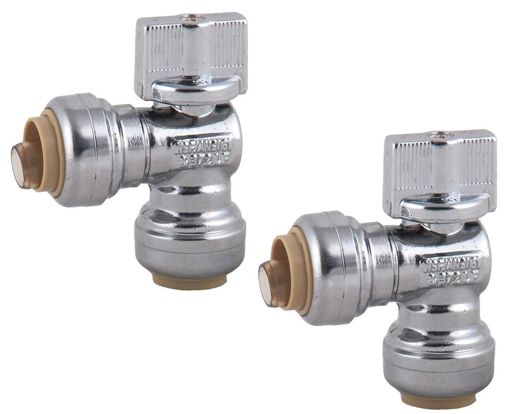 Push Fit Angle Stop Valve ,1/4 Turn 1/2-in Ptc x 1/2-in Ptc Lead Free Brass Angle Stop Valve Shut Off Valve ,Lead Free Brass Chrome Plated Angle Water Supply Stop (2-Pack) 2 1/2"PFx1/2"PF - NewNest Australia