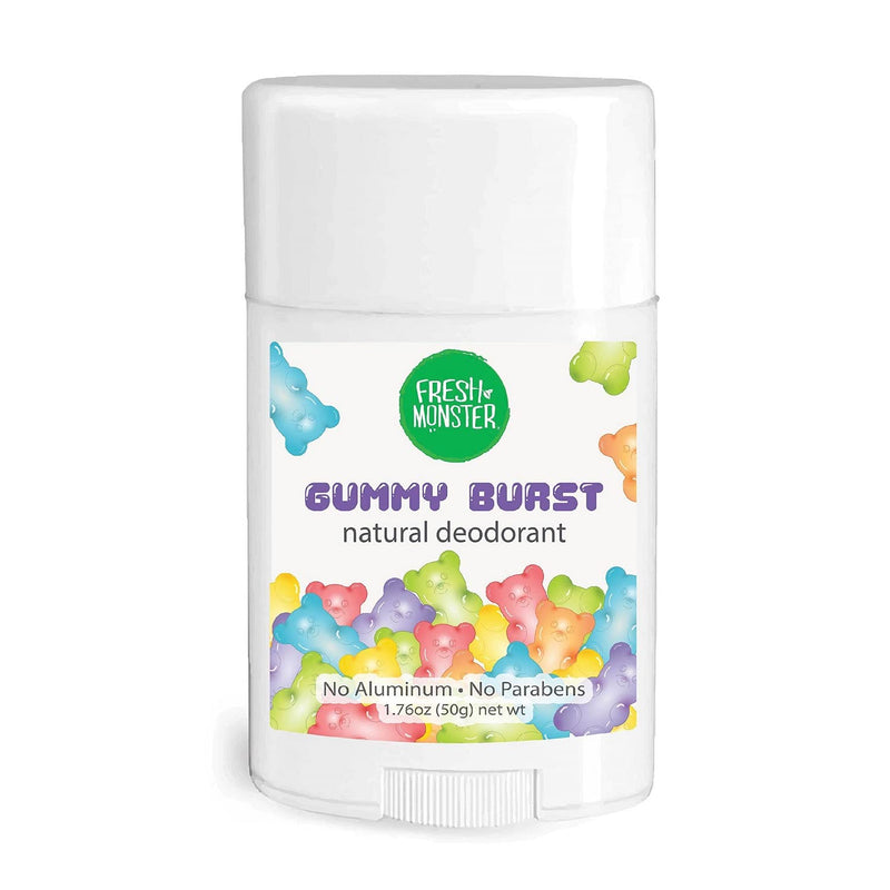 Fresh Monster Natural Deodorant for Kids and Teens | Aluminum Free, Paraben Free, Hypoallergenic | Gummy Burst Scent (1.76oz) 1.76 Ounce (Pack of 1) - NewNest Australia