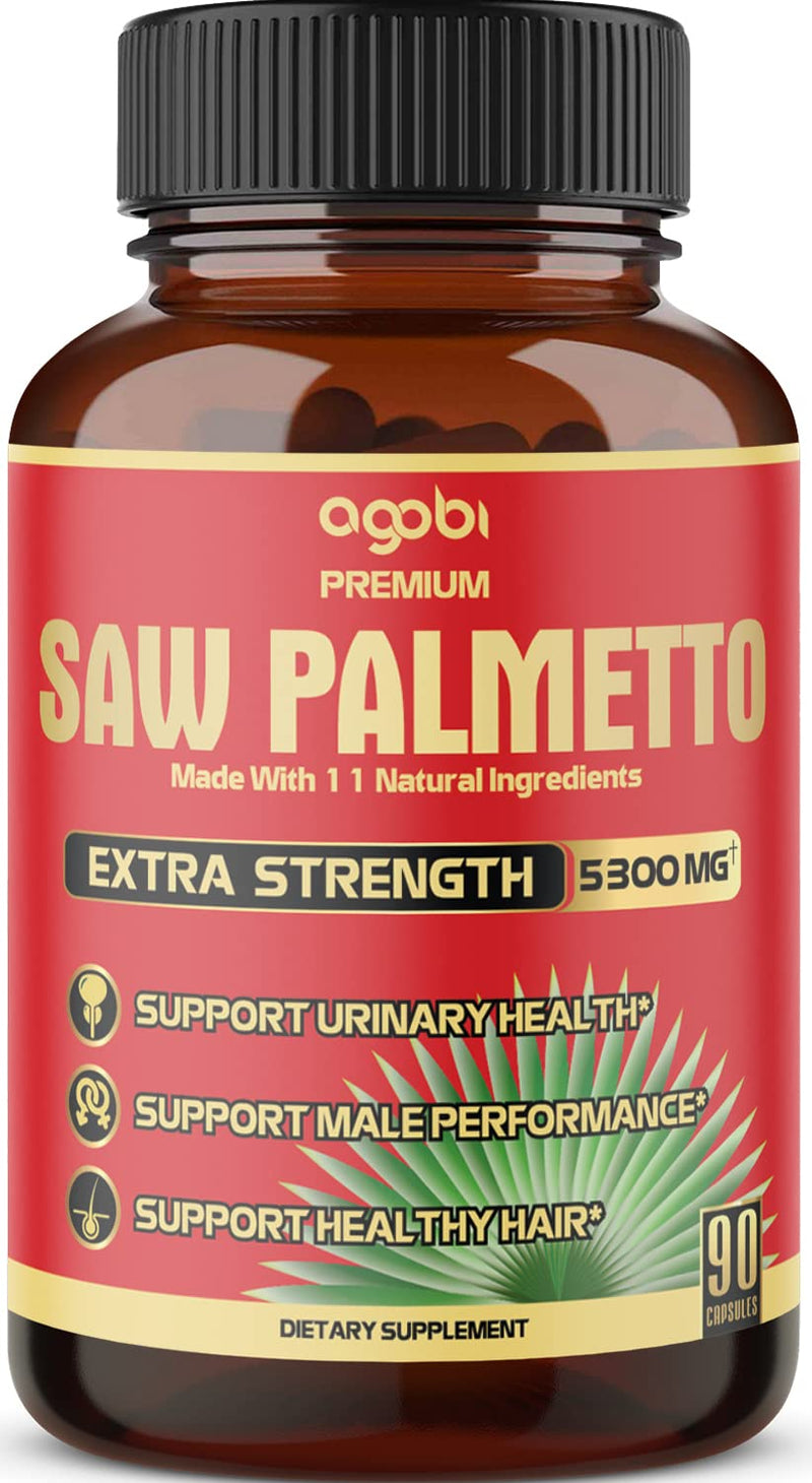 Premium Saw Palmetto Capsules - Equivalent To 5300mg Combined With Ashwagandha, Turmeric, Tribulus, Maca, Green Tea, Ginger, Holy Basil & More - Natural Prostate Support - 90 Caps 3-Month Supply - NewNest Australia
