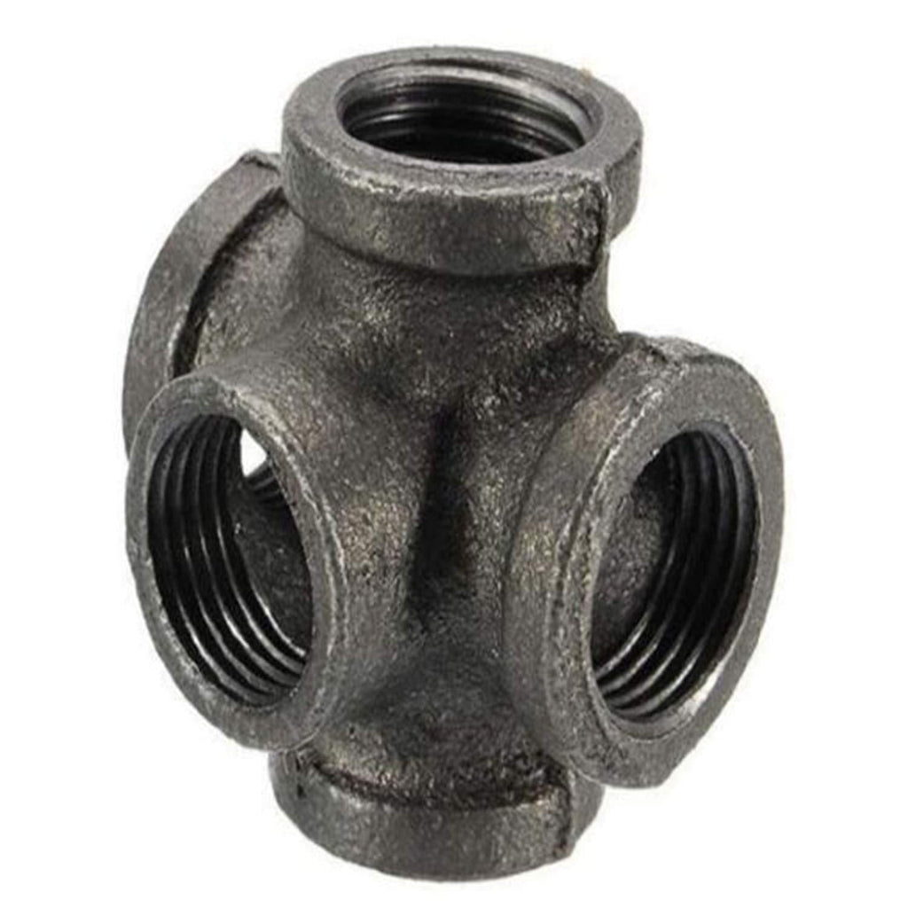 Jessica welcomes you 1" 5 Way Pipe Fitting Malleable Iron Dark gray Outlet Cross Female Tube Connector,DIY Retro Furniture Threaded Pipes and Fittings (1 Inch) - NewNest Australia